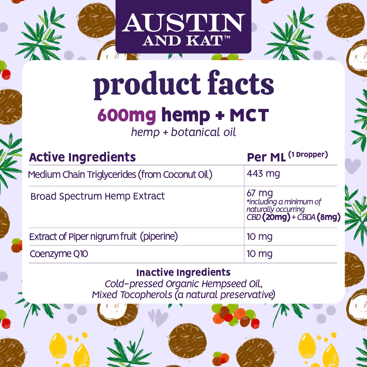 Hemp with MCT Oil - 600mg