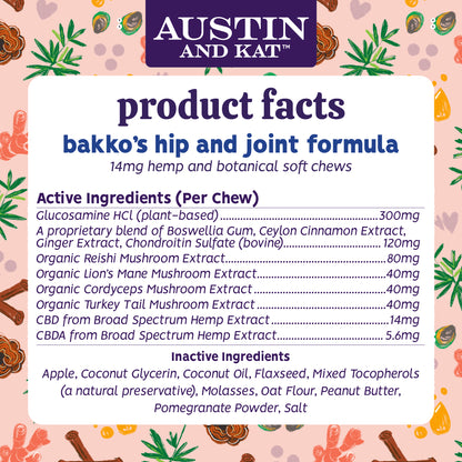 Bakko's Hip & Joint Chews  - 14mg