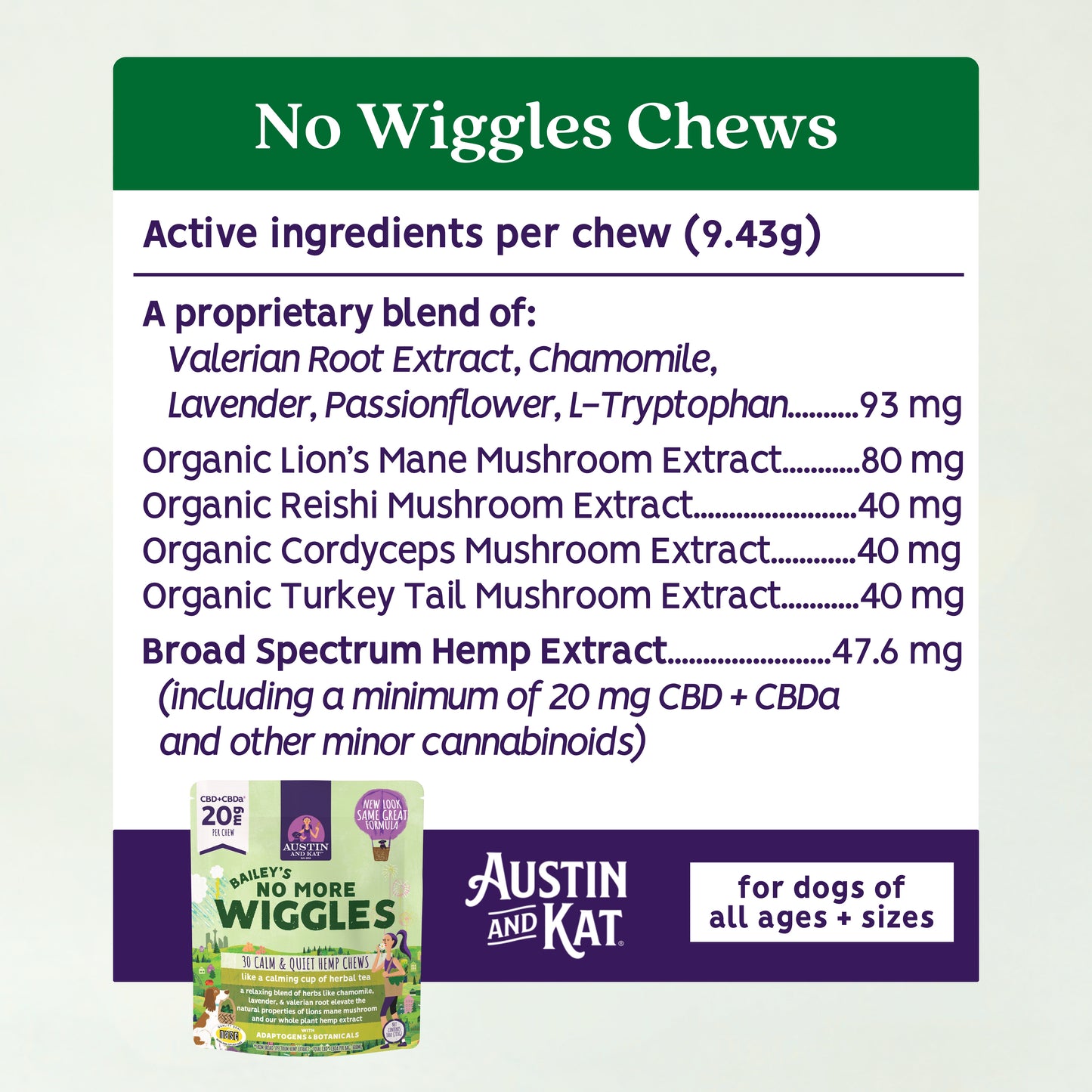 10 PACK - No More Wiggles Chews - 20mg