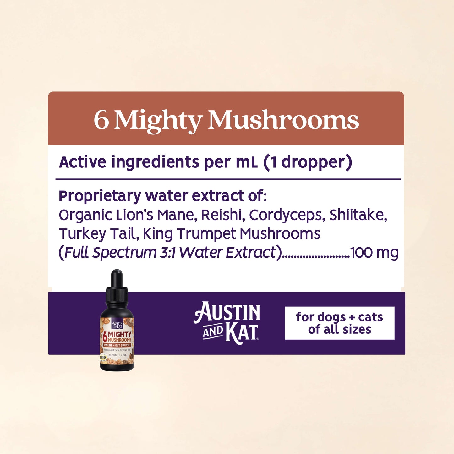 6 Mighty Mushrooms Tincture (no CBD)